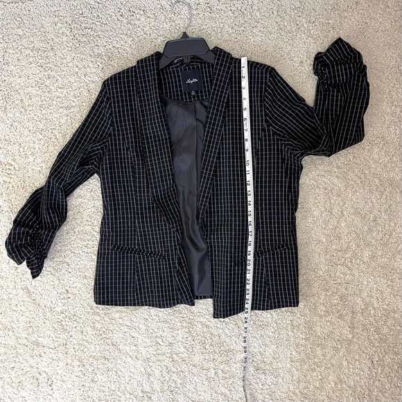 Black window pane print blazer - Picture 7 of 8